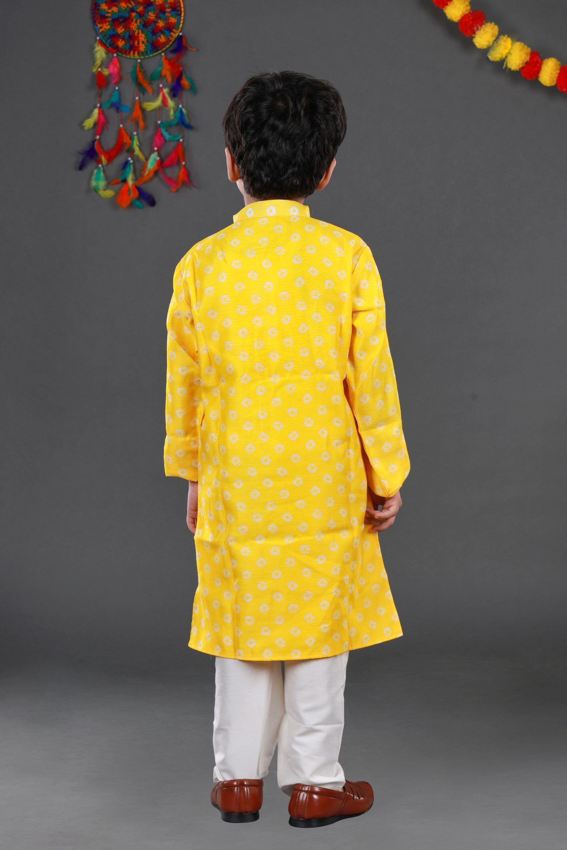 Mirror work chanderi kurta&dhoti set