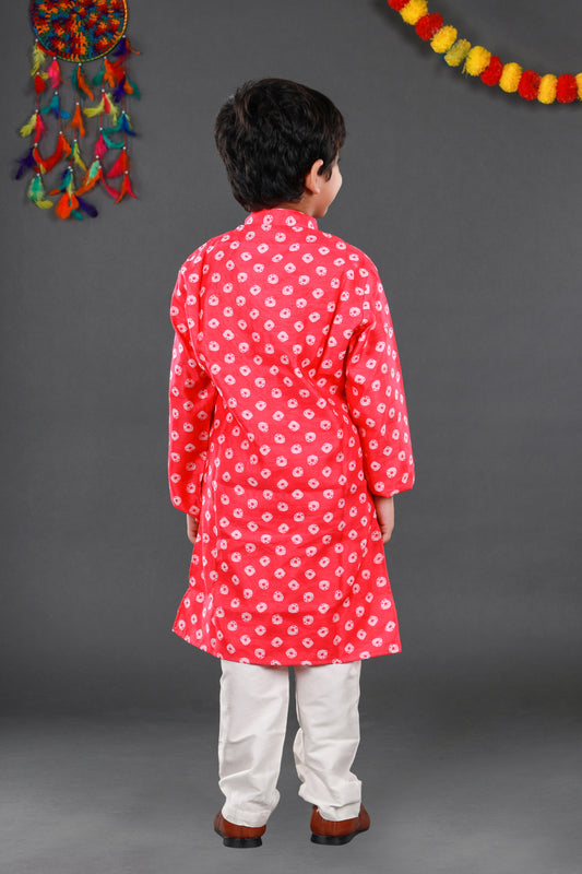 Mirror work chanderi kurta&dhoti set