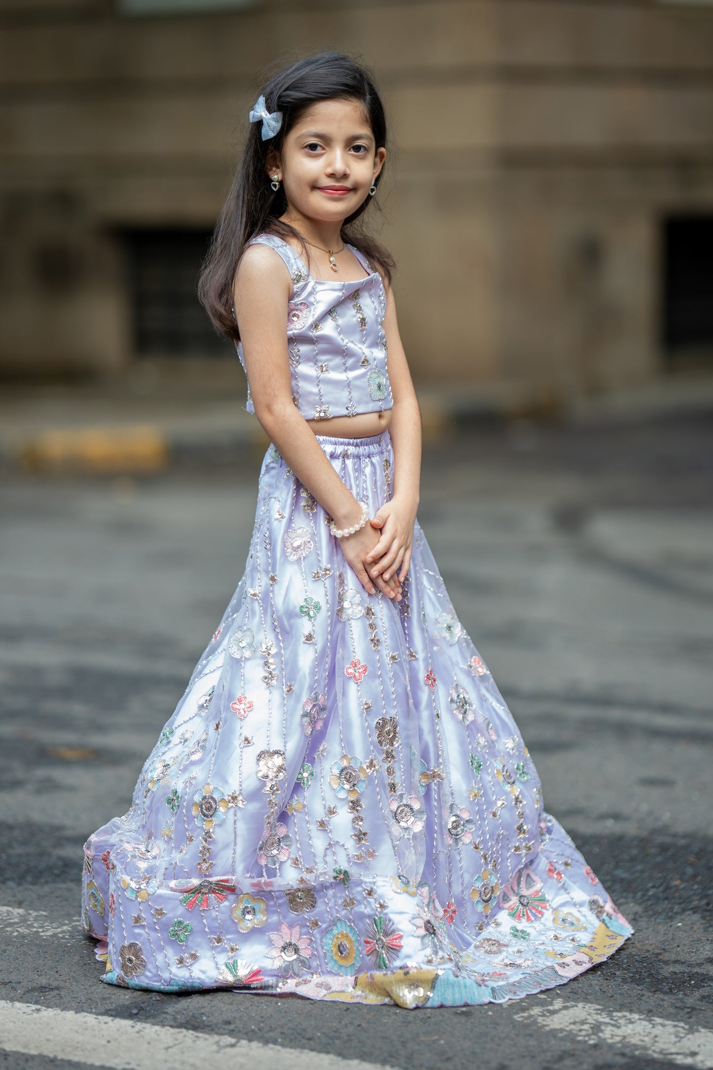 Lavender bloom lehnga set