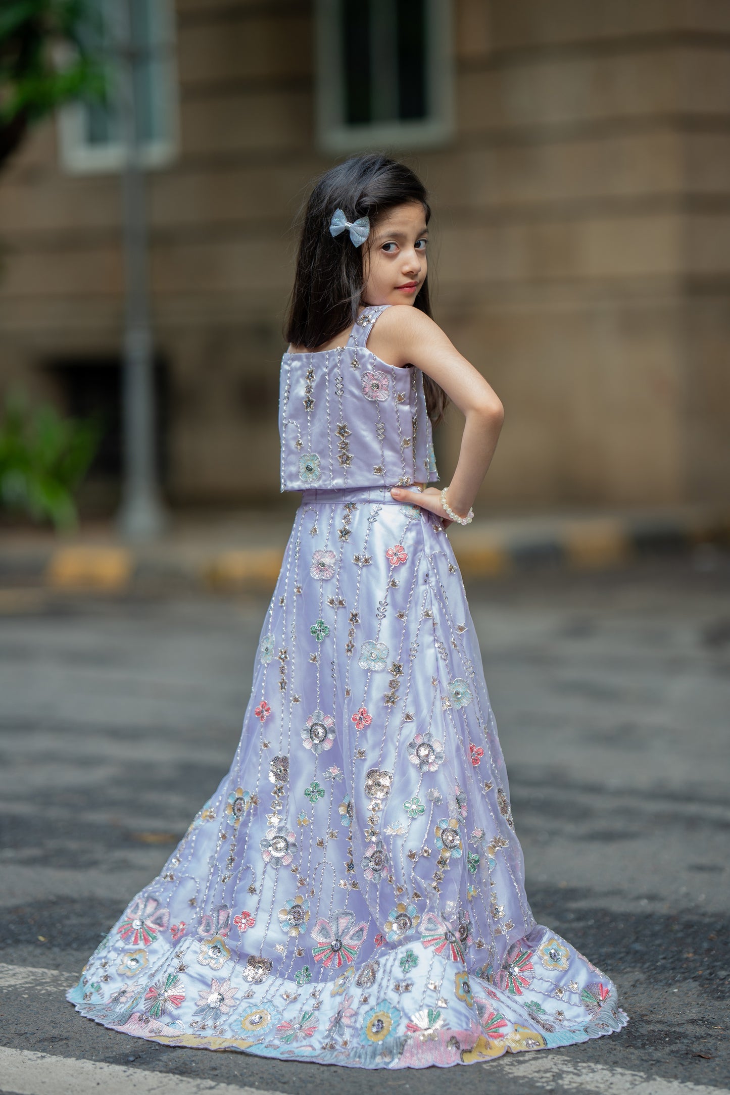 Lavender bloom lehnga set