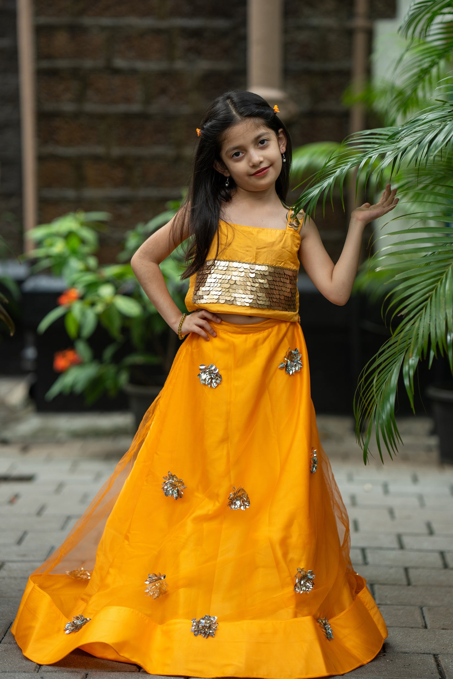 Saffron solstice lehnga set