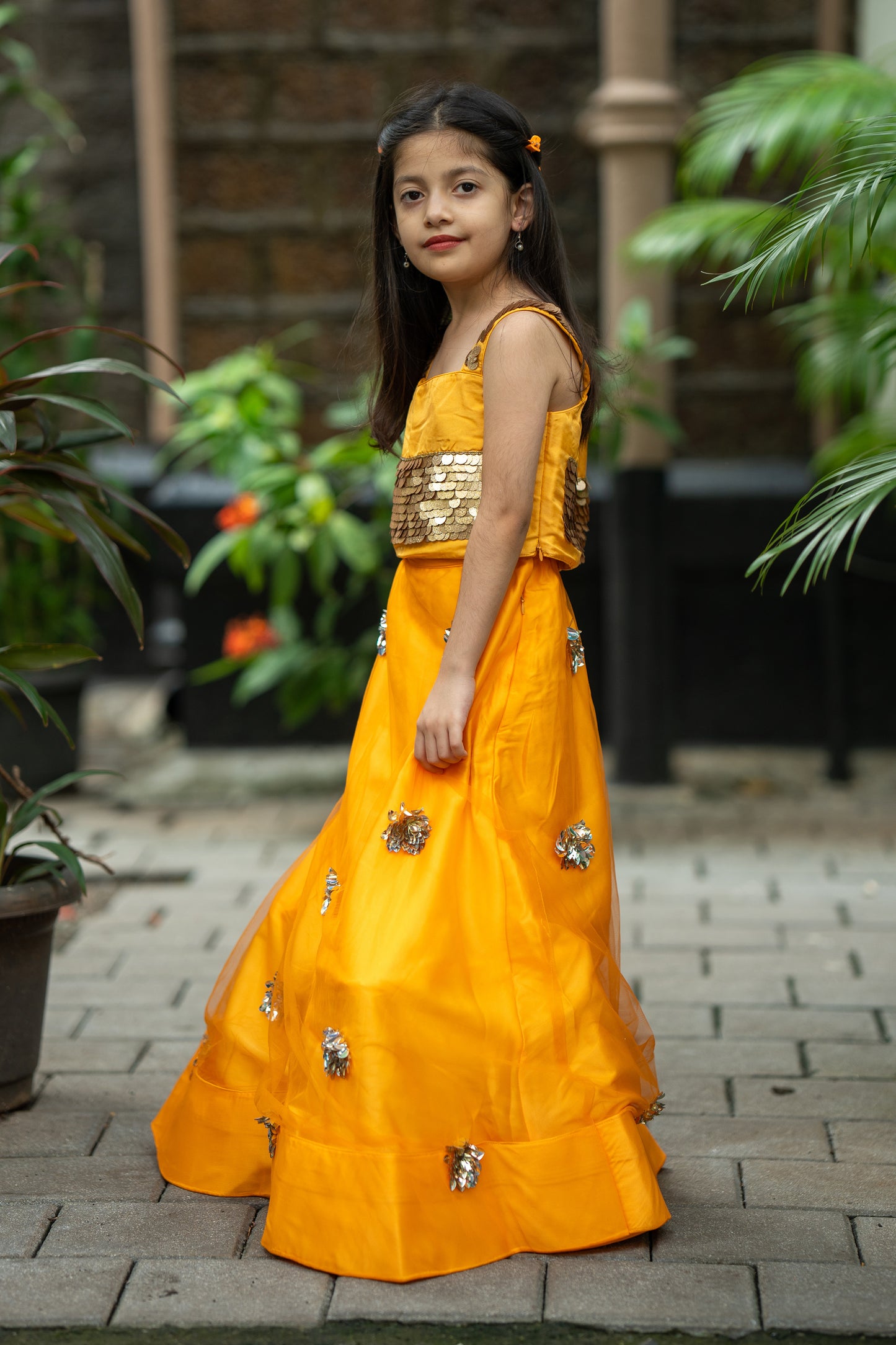 Saffron solstice lehnga set