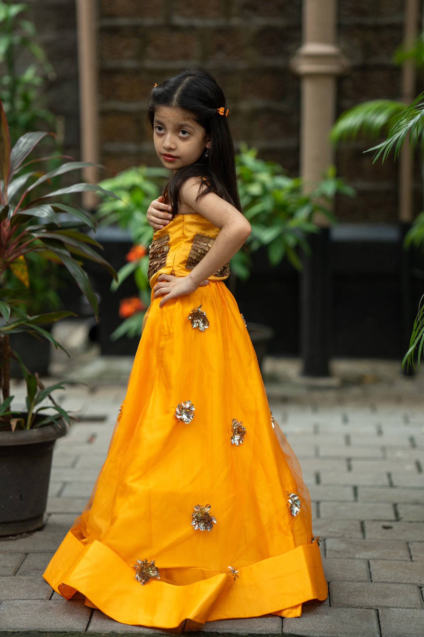 Saffron solstice lehnga set