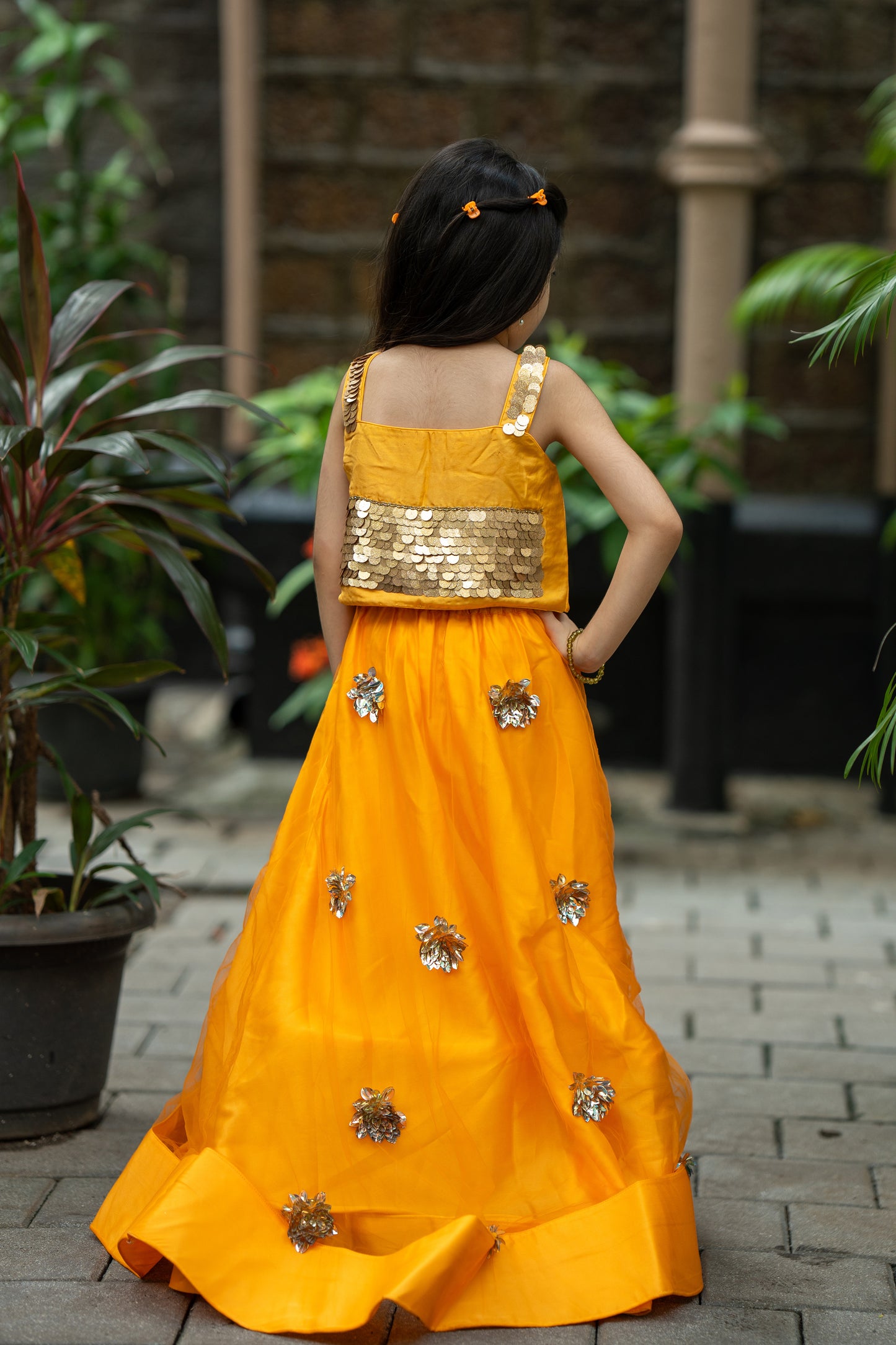 Saffron solstice lehnga set