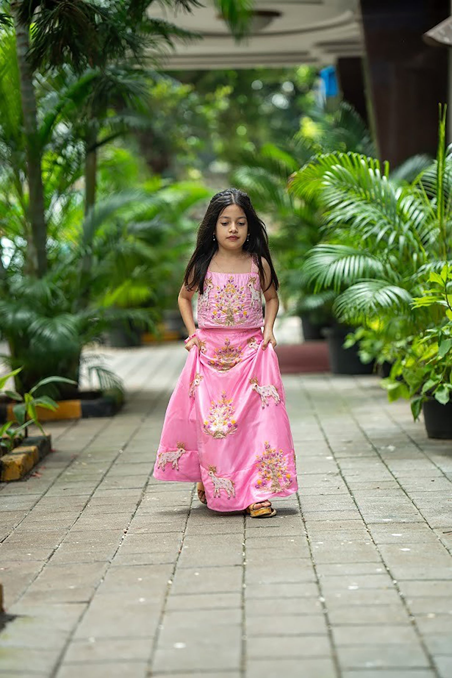 Fairy wood antlers lehnga set