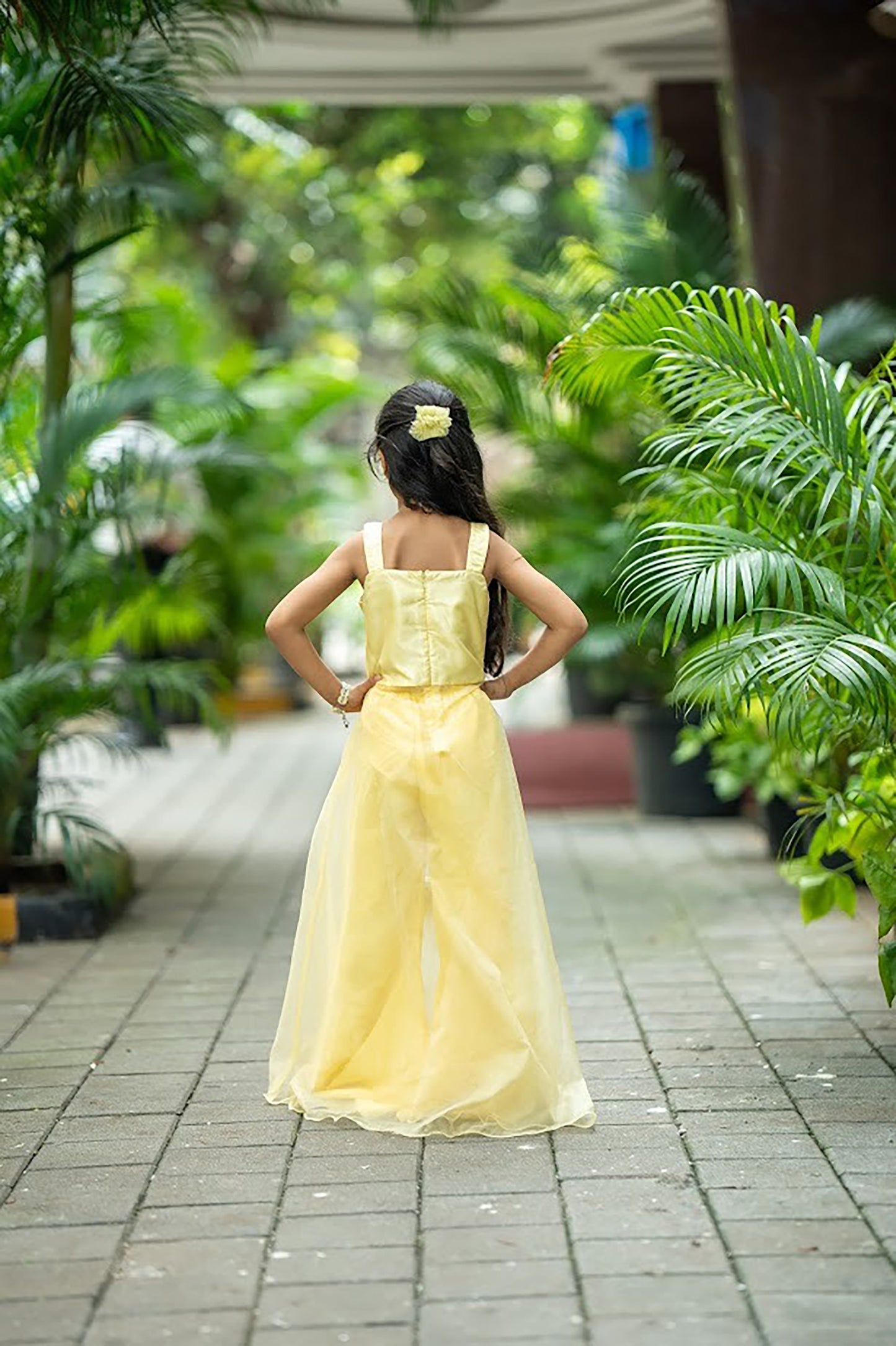 Yellow dahlia plazo set
