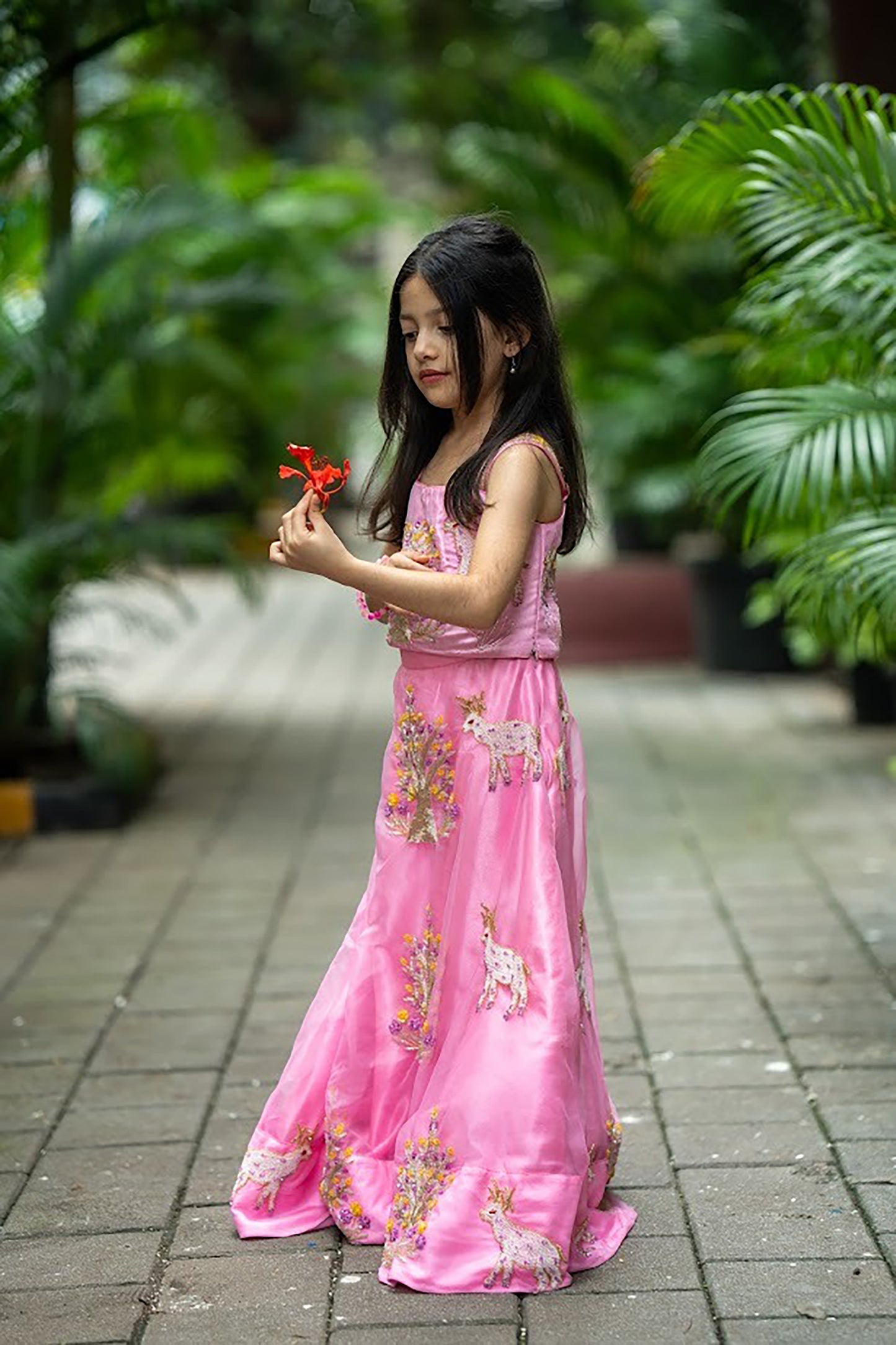 Fairy wood antlers lehnga set