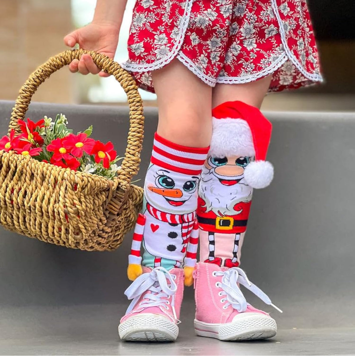 Premium quality Santa 3D knee high socks for your kiddos!