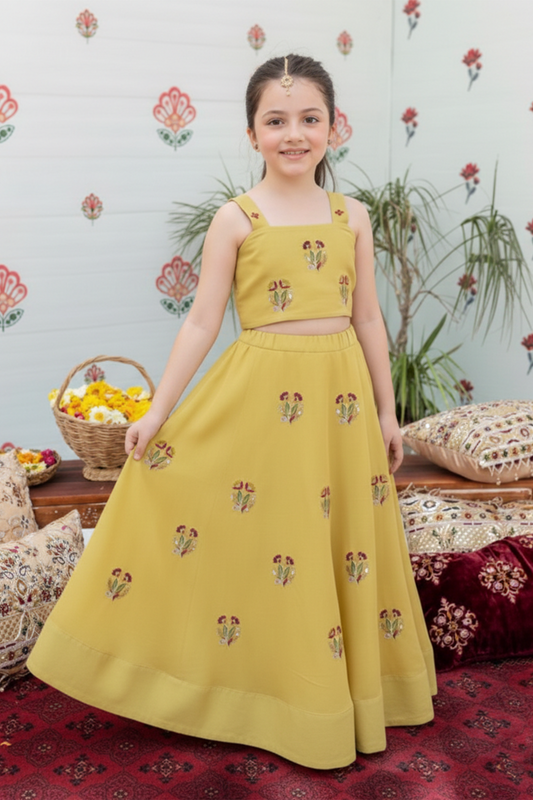 Tulips embroidered lehenga set