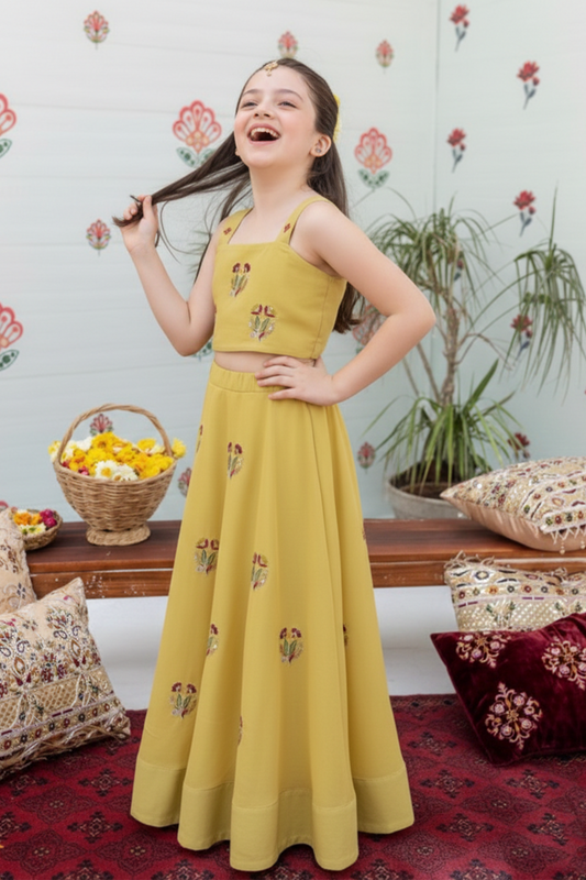 Tulips embroidered lehenga set