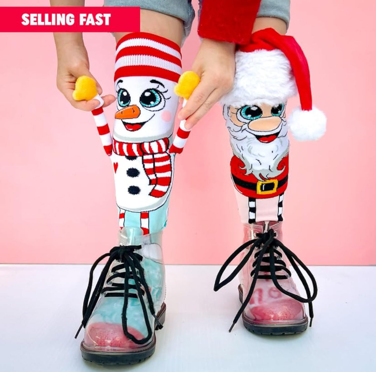 Premium quality Santa 3D knee high socks for your kiddos!