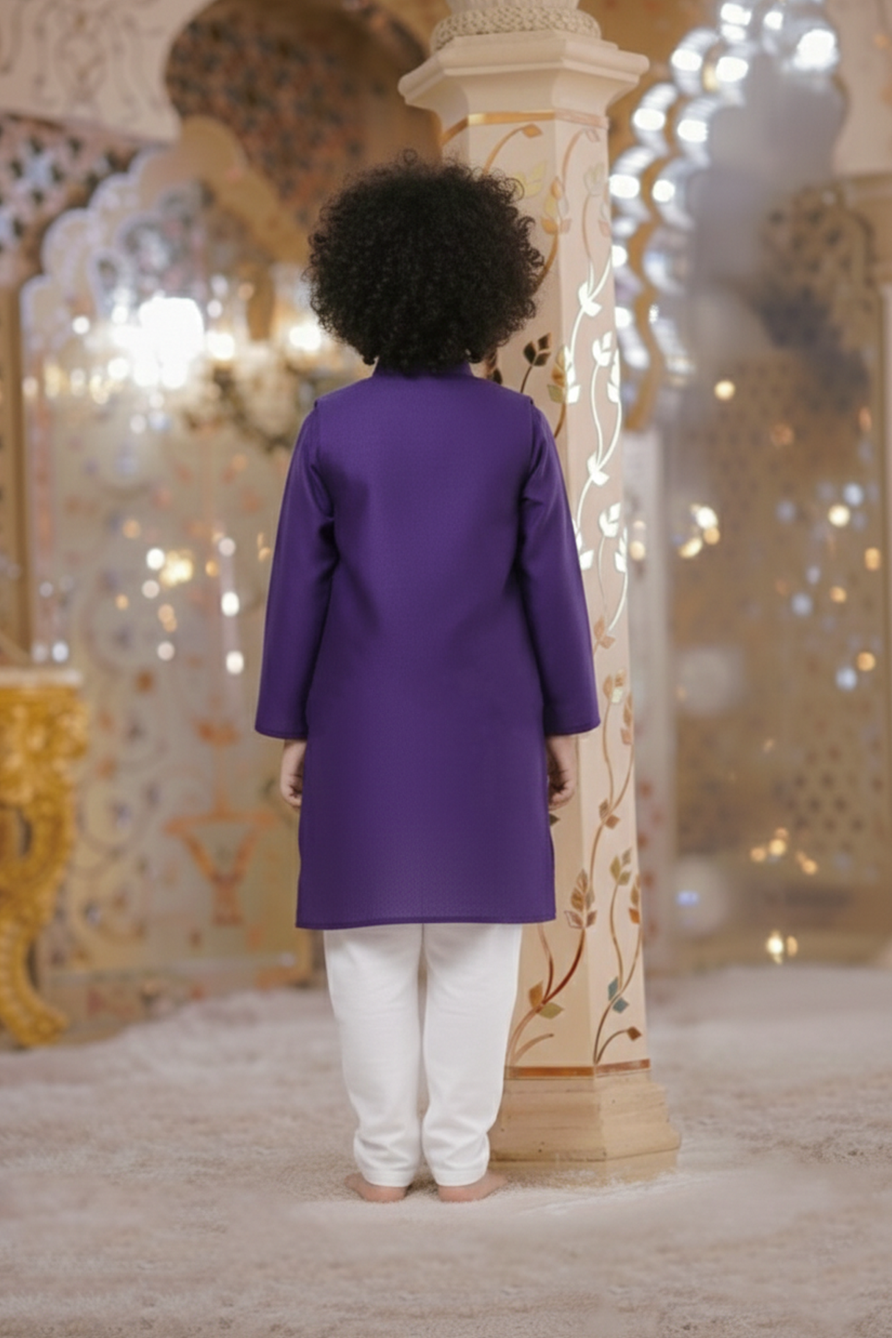 Faux jacket sequin embroidered kurta with pyjama