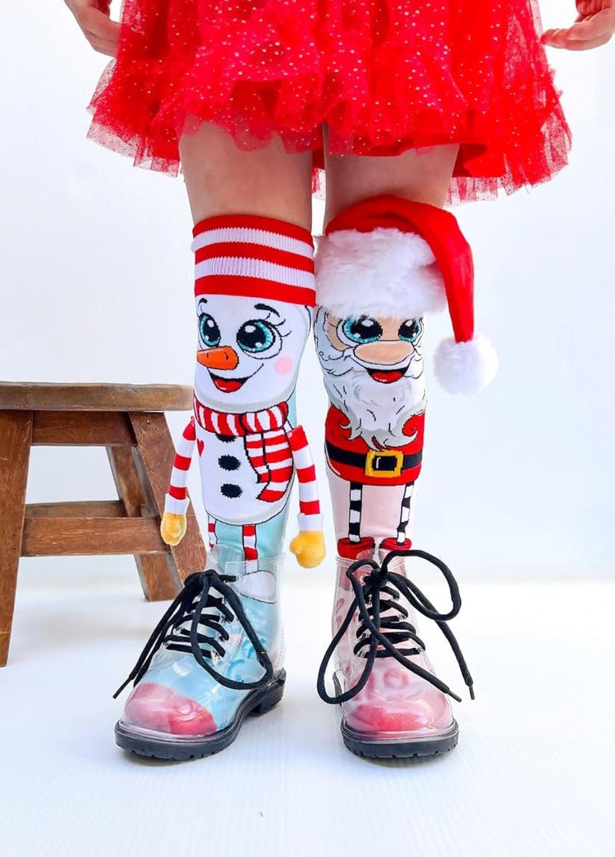 Premium quality Santa 3D knee high socks for your kiddos!