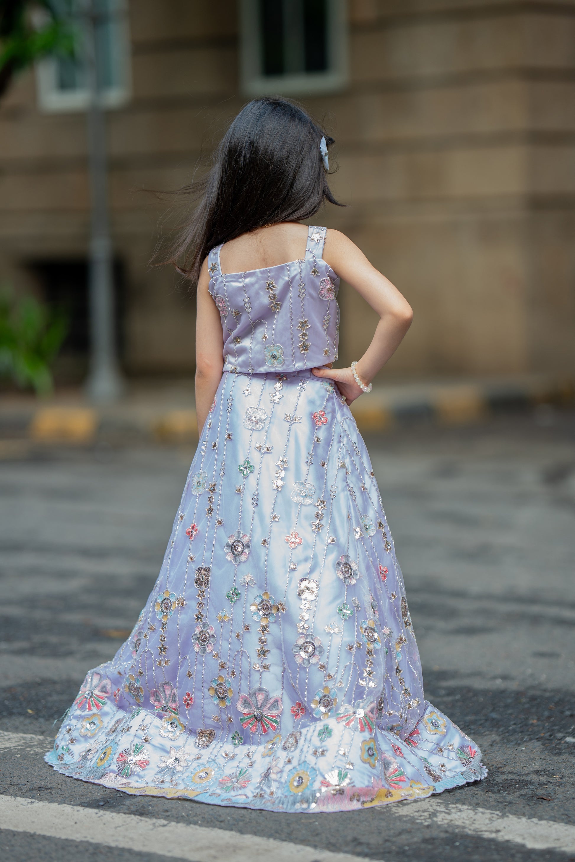 Lavender bloom lehnga set
