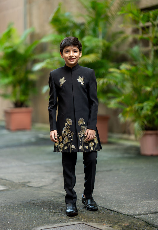 Midnight majesty sherwani set