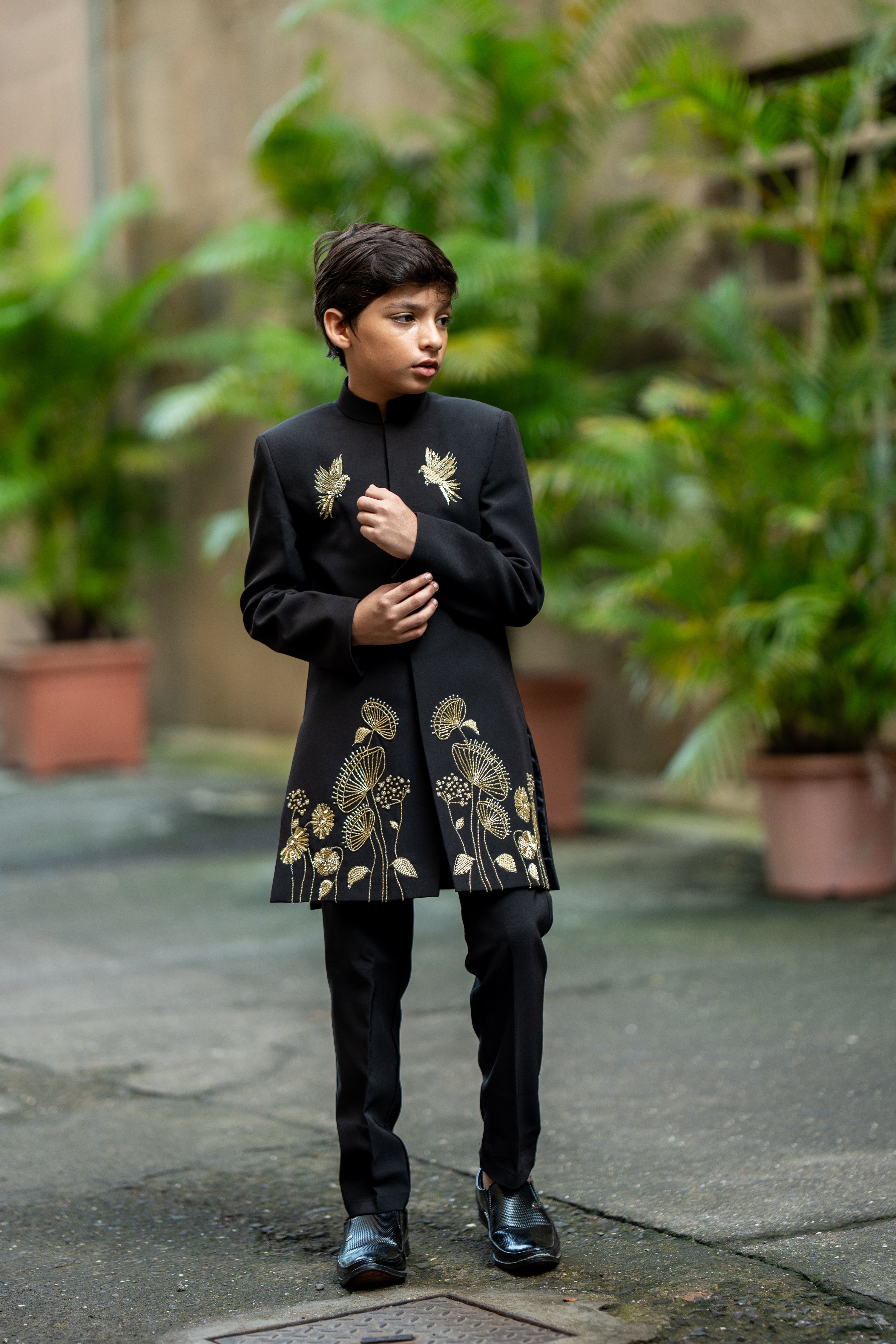 Midnight majesty sherwani set