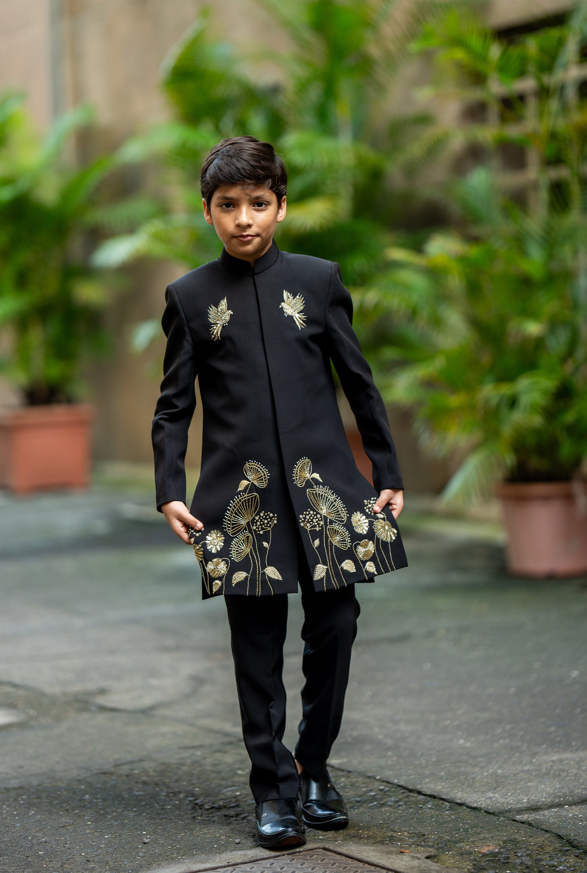 Midnight majesty sherwani set