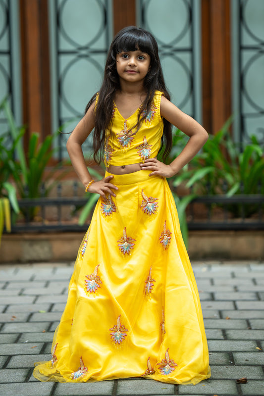 Golden blossom lehnga set