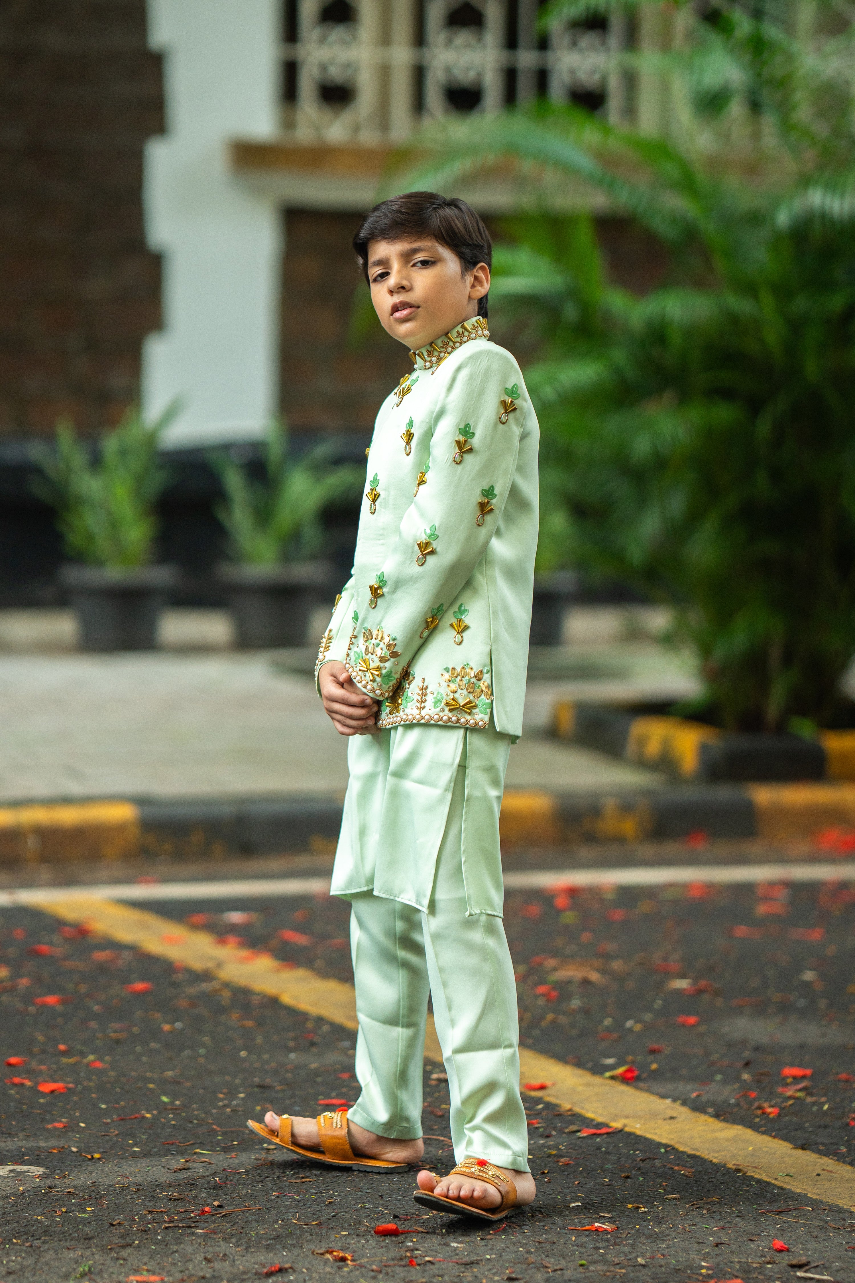 Emerald grace sherwani set