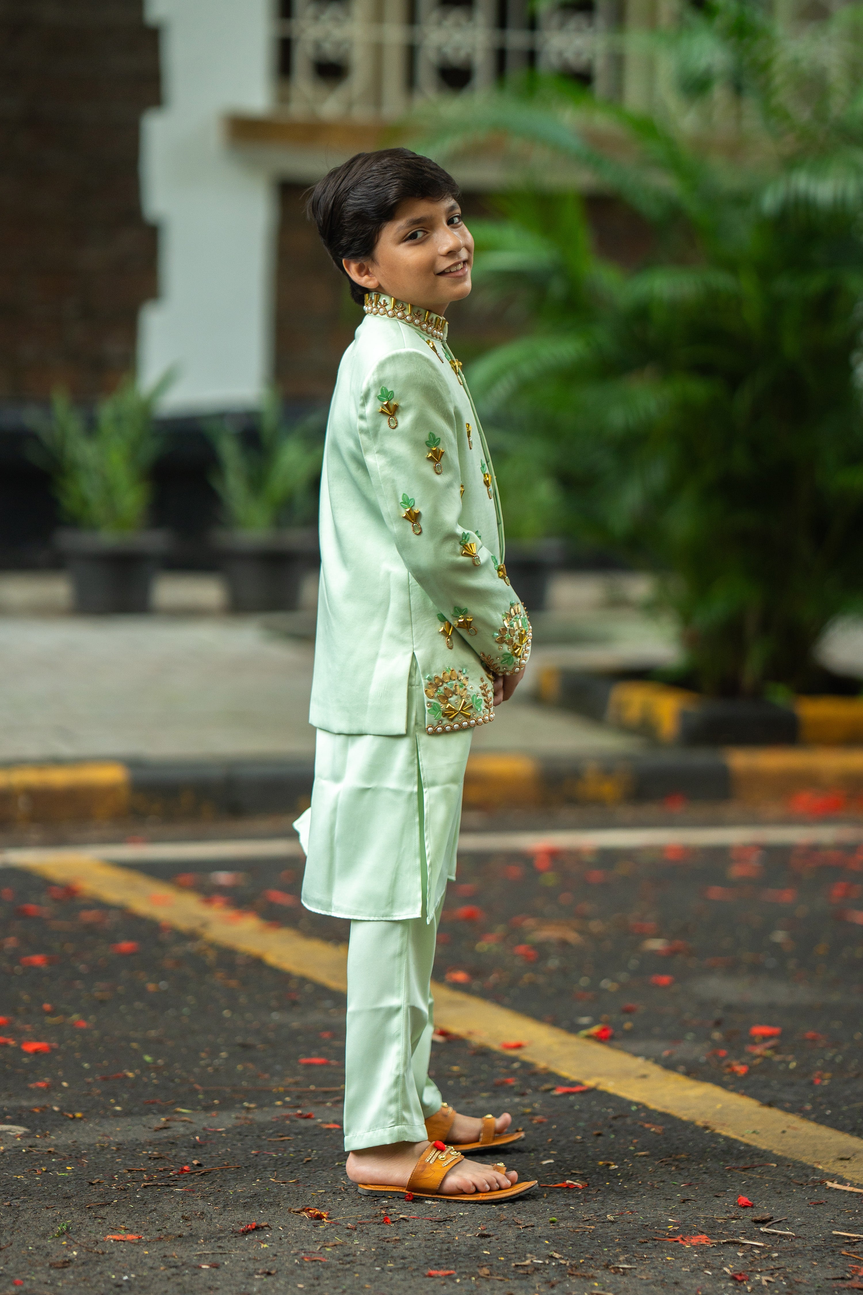Emerald grace sherwani set