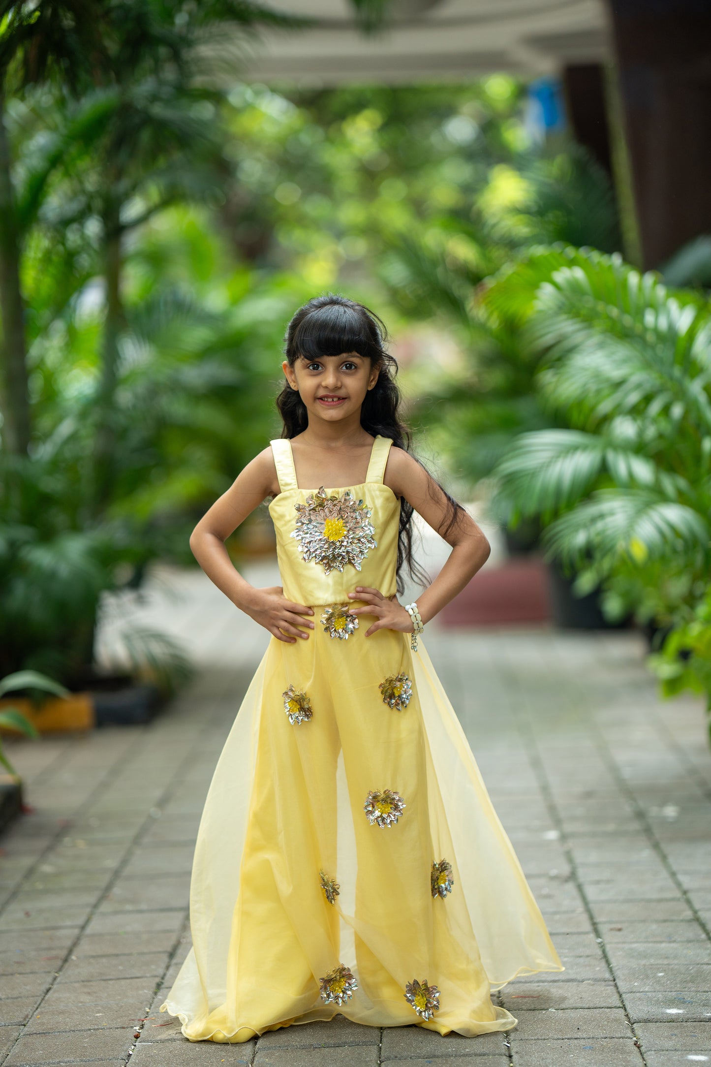 Yellow dahlia plazo set