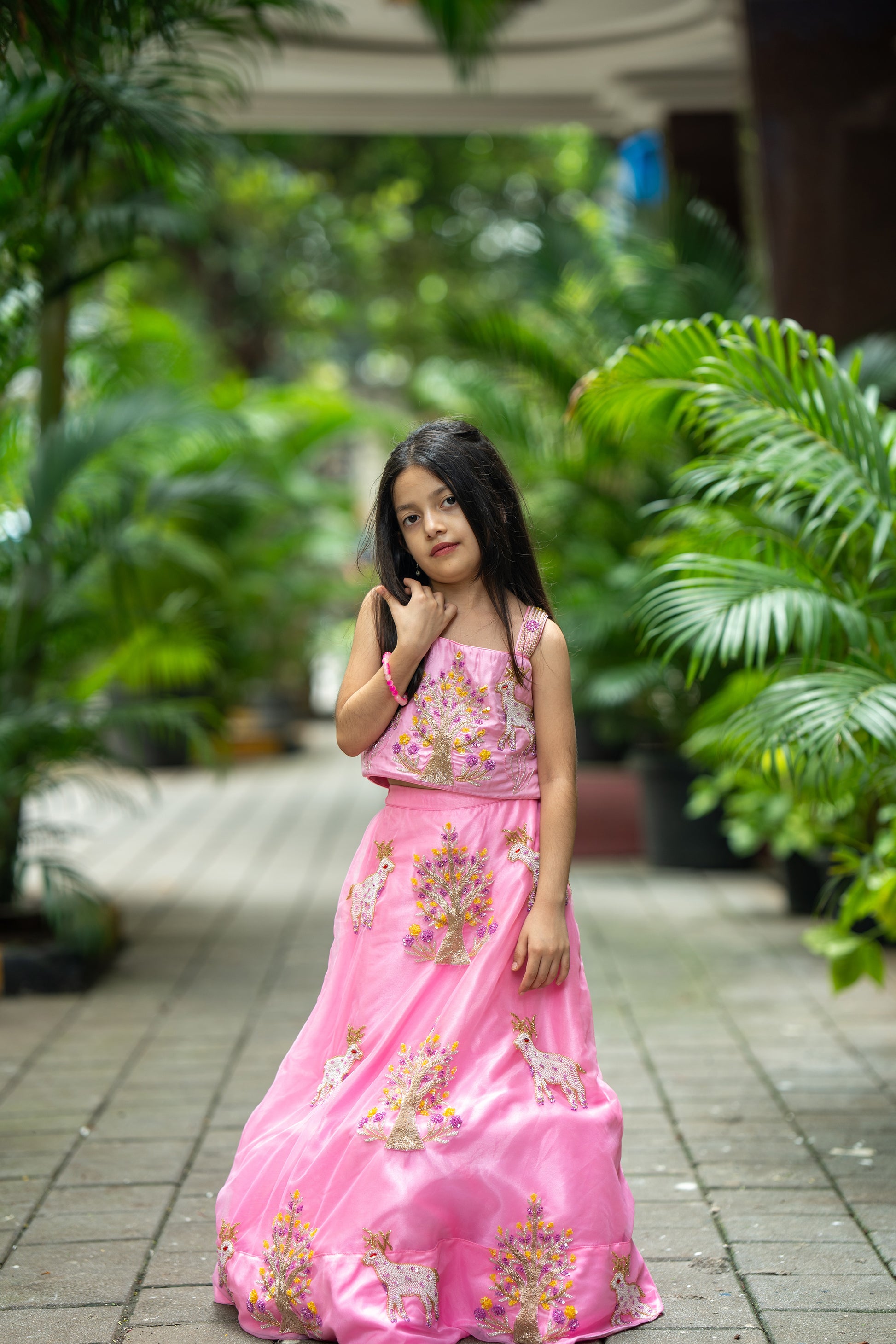 Fairy wood antlers lehnga set