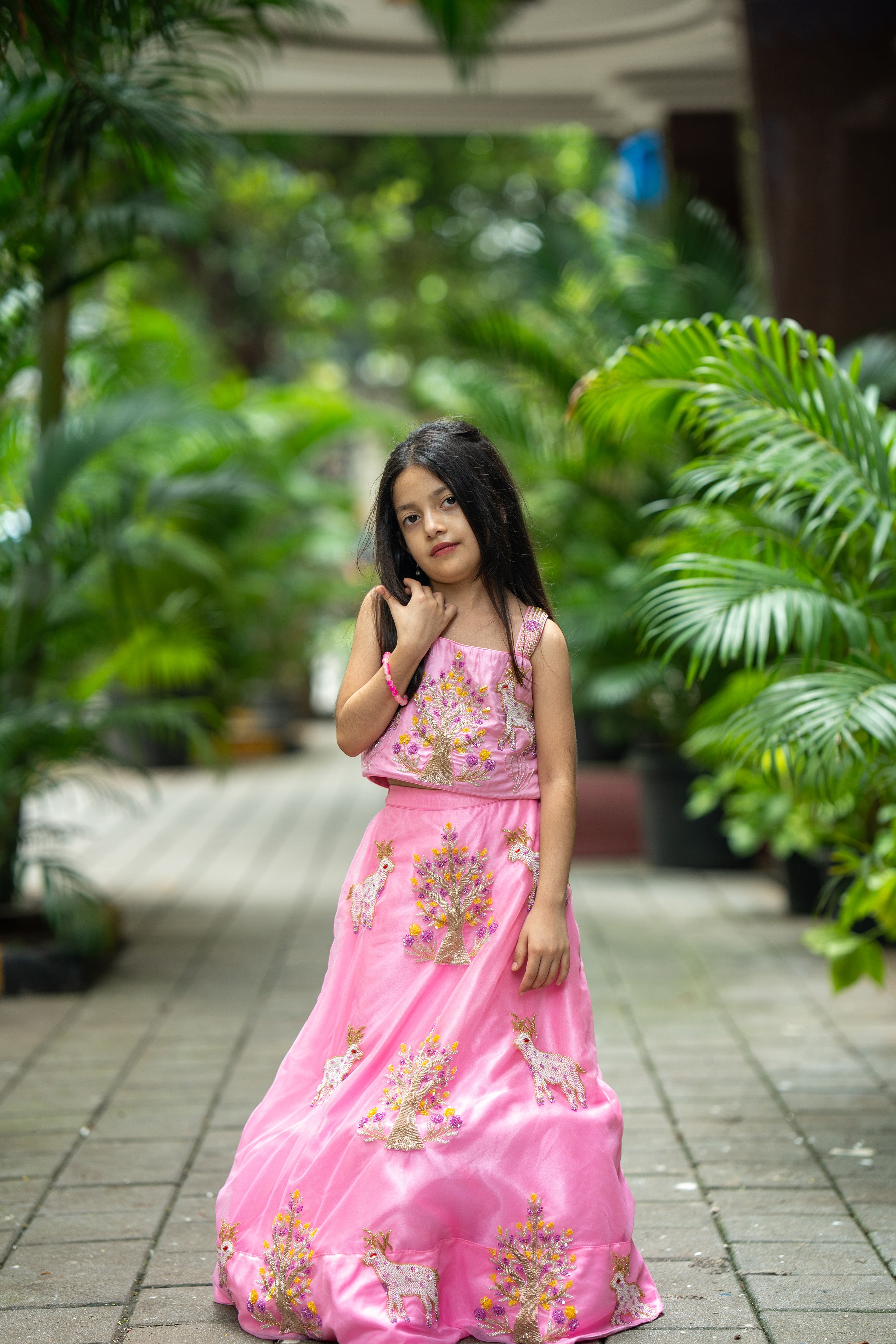 Fairy wood antlers lehnga set