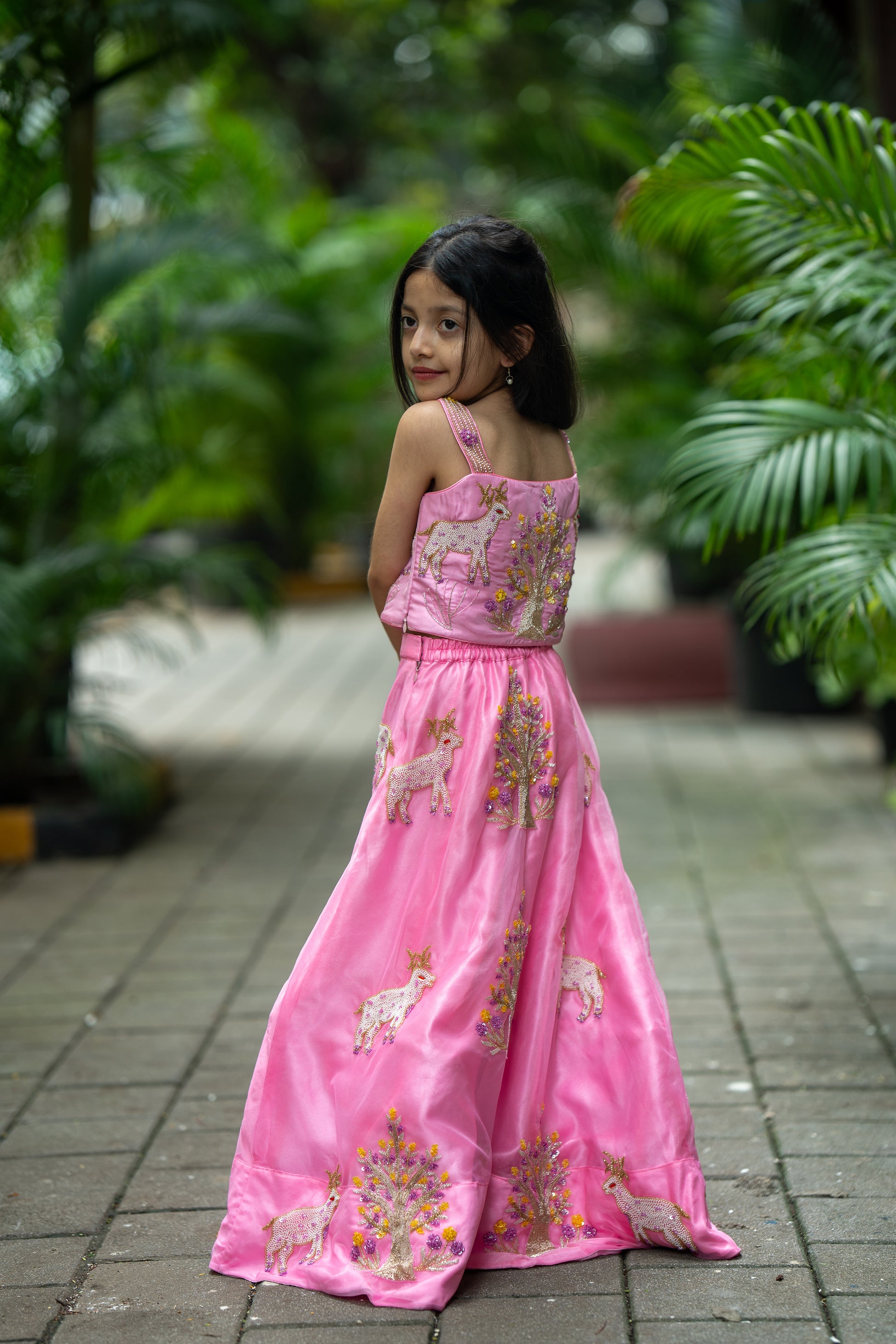 Fairy wood antlers lehnga set
