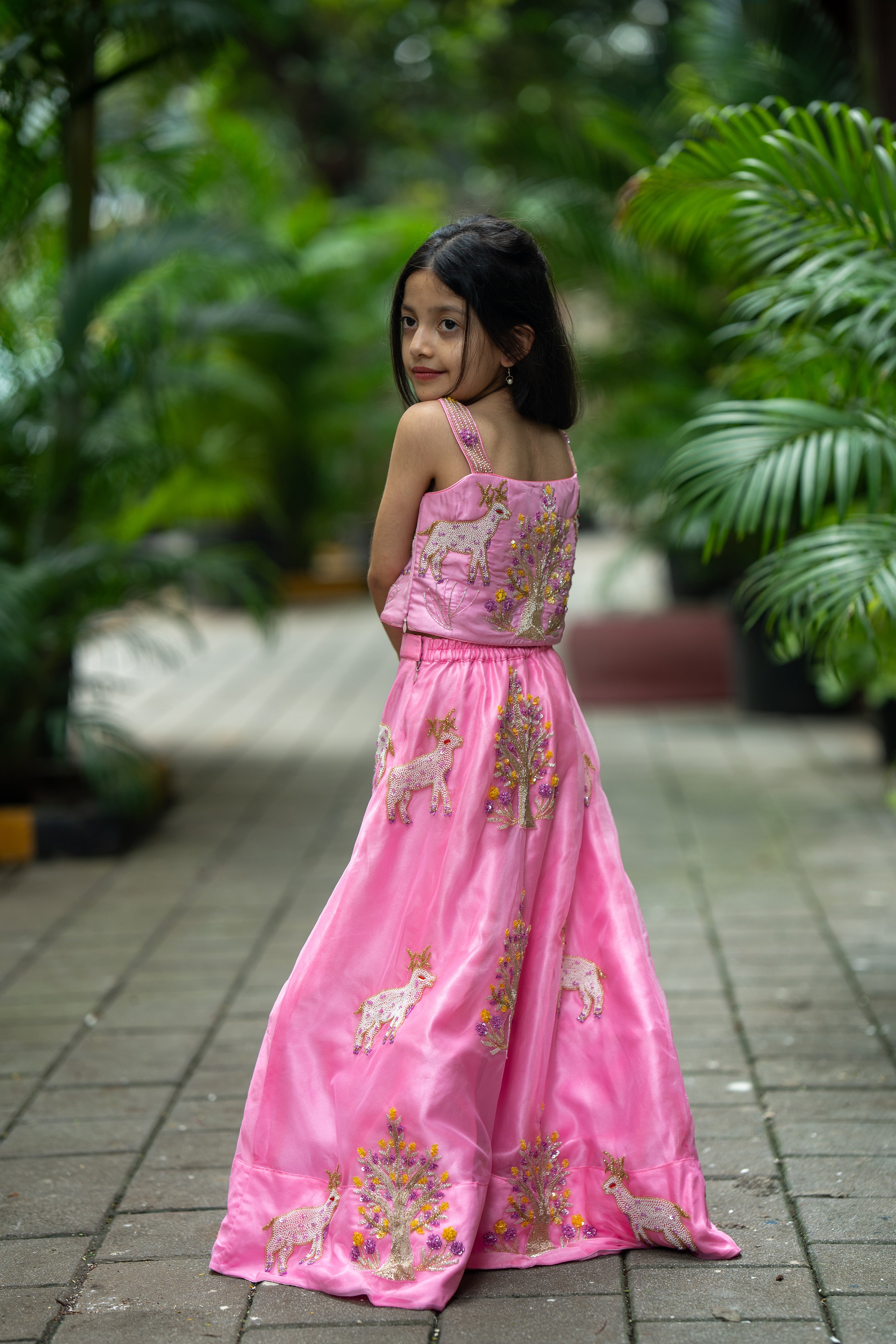 Fairy wood antlers lehnga set
