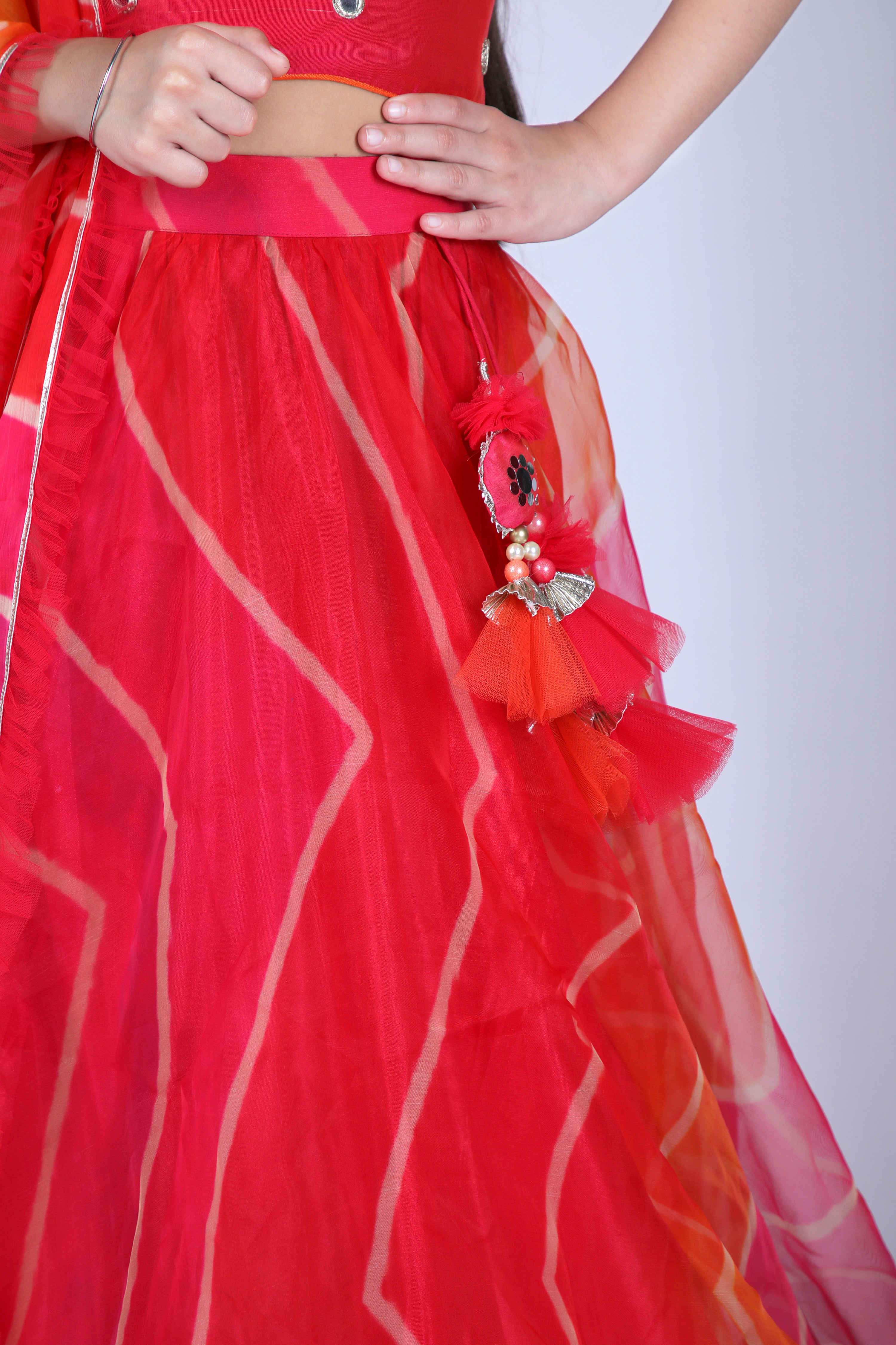 Pink Yellow Net Sharara Set