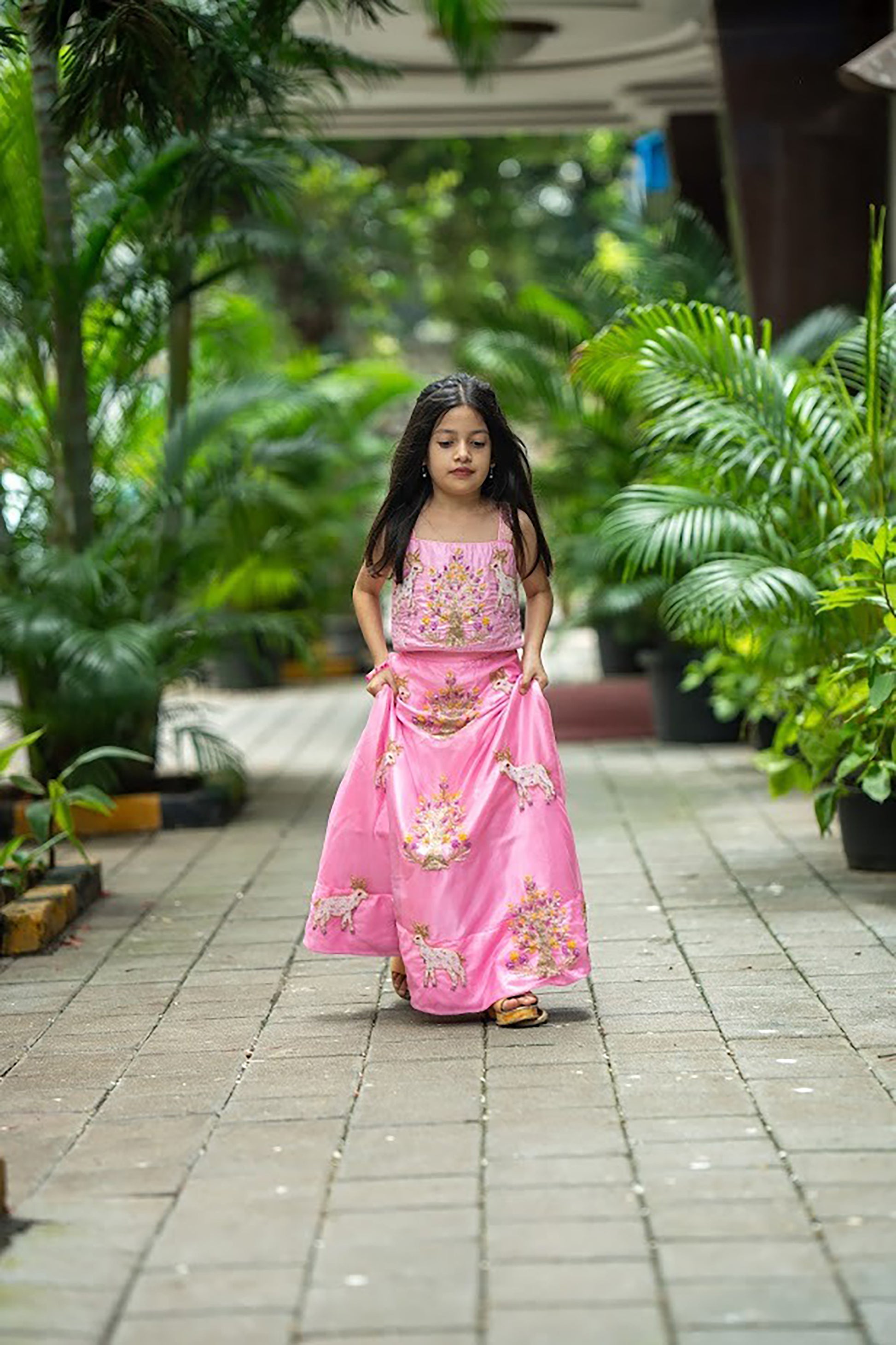 Fairy wood antlers lehnga set