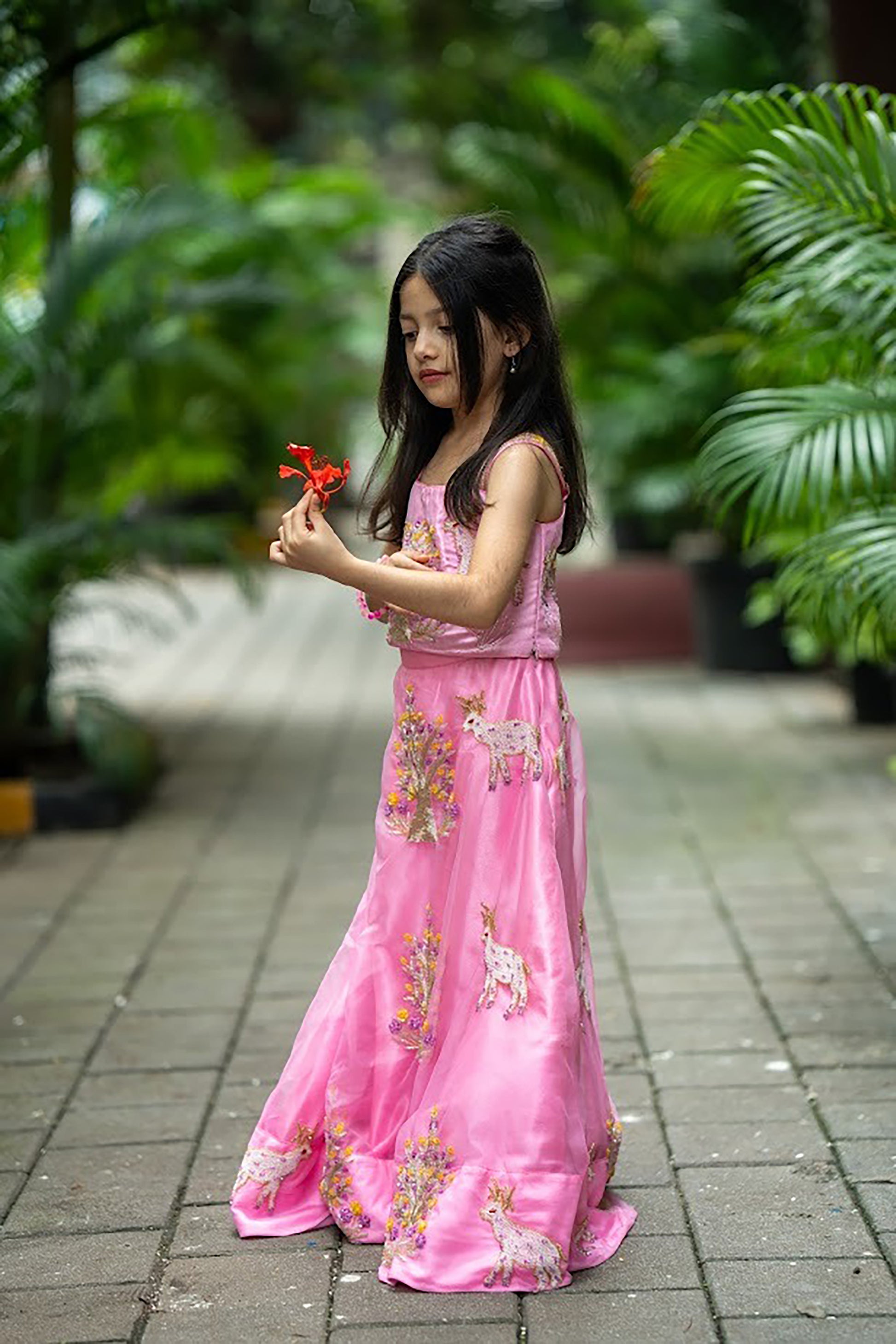 Fairy wood antlers lehnga set