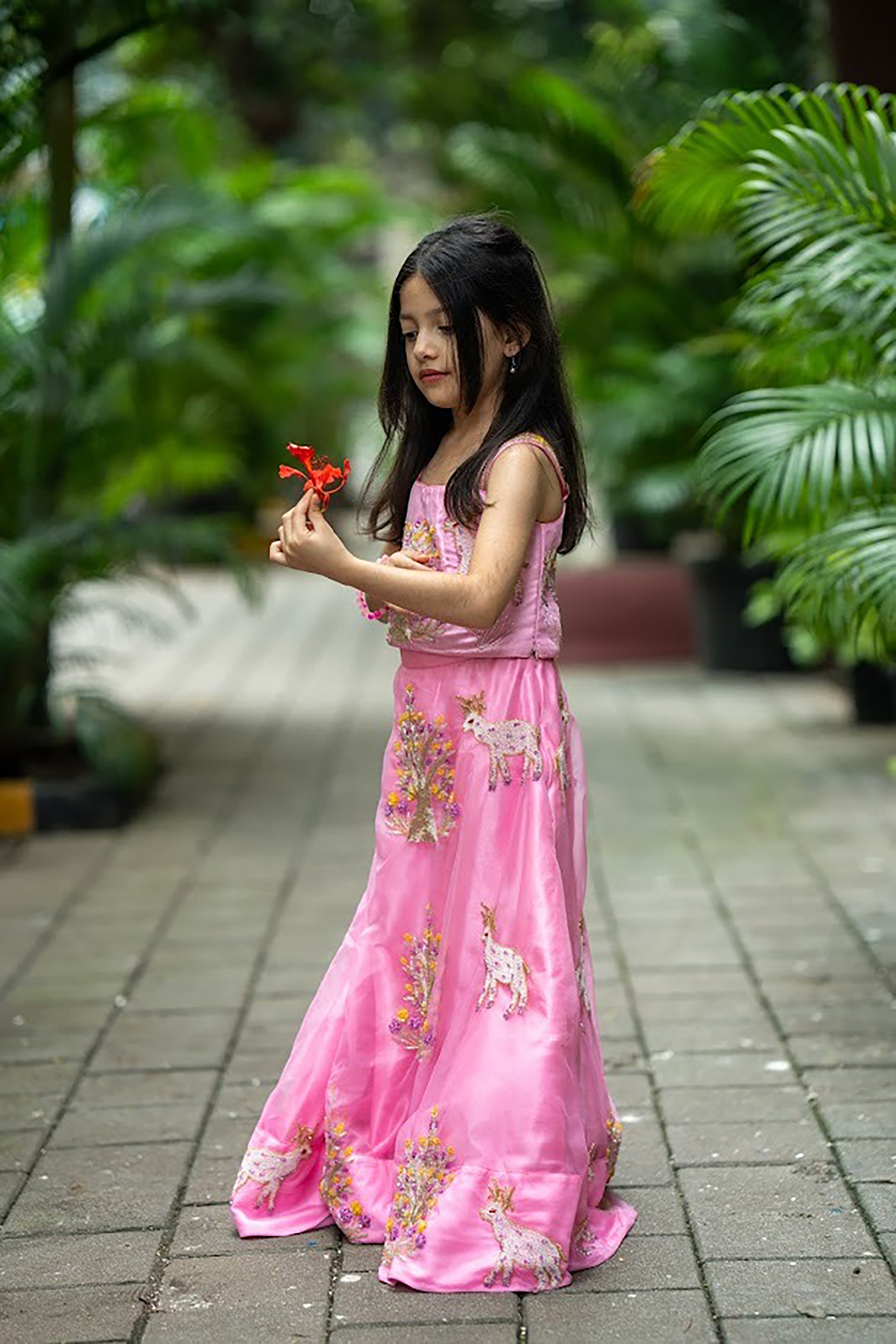Fairy wood antlers lehnga set