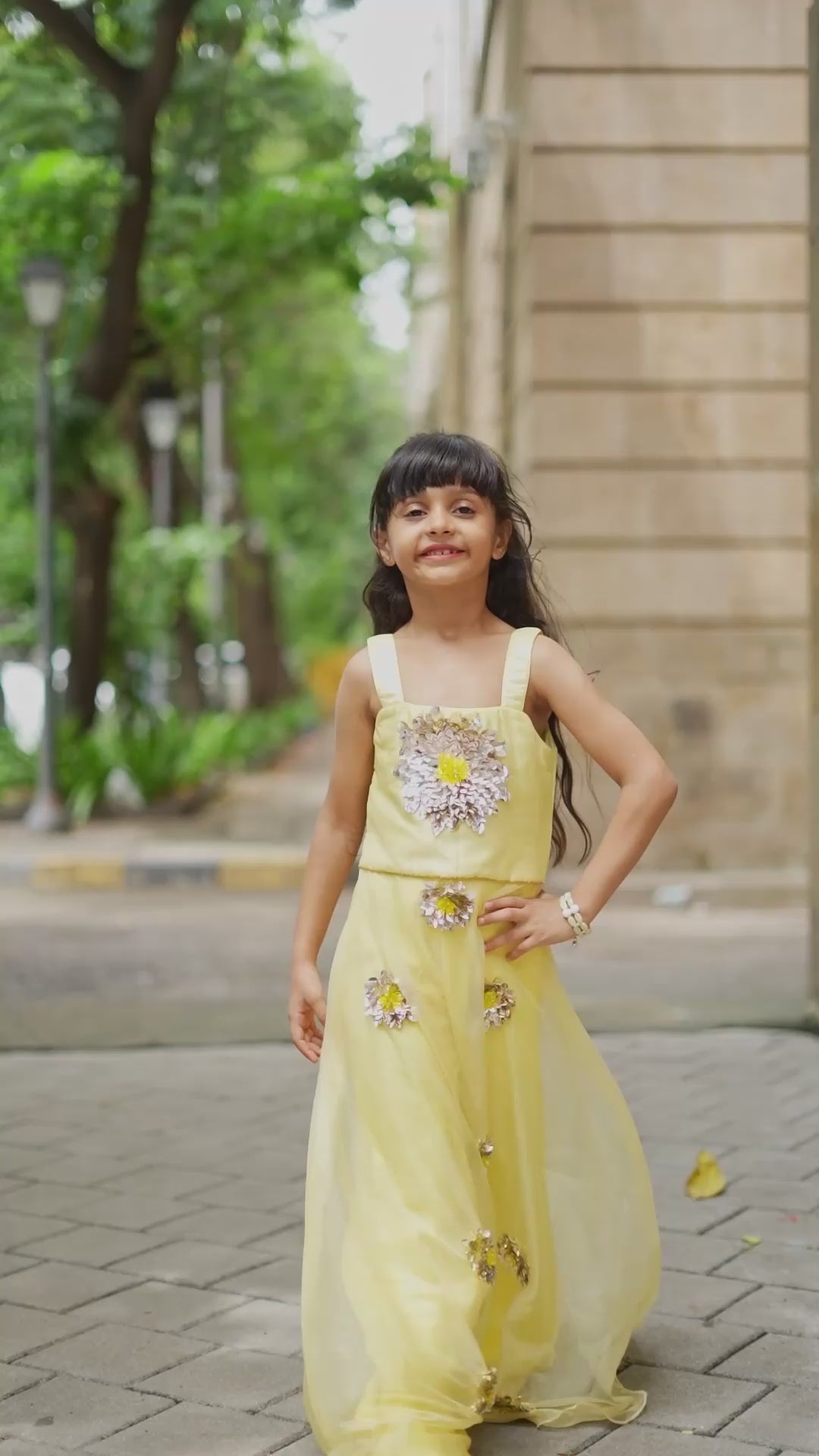 Yellow dahlia plazo set
