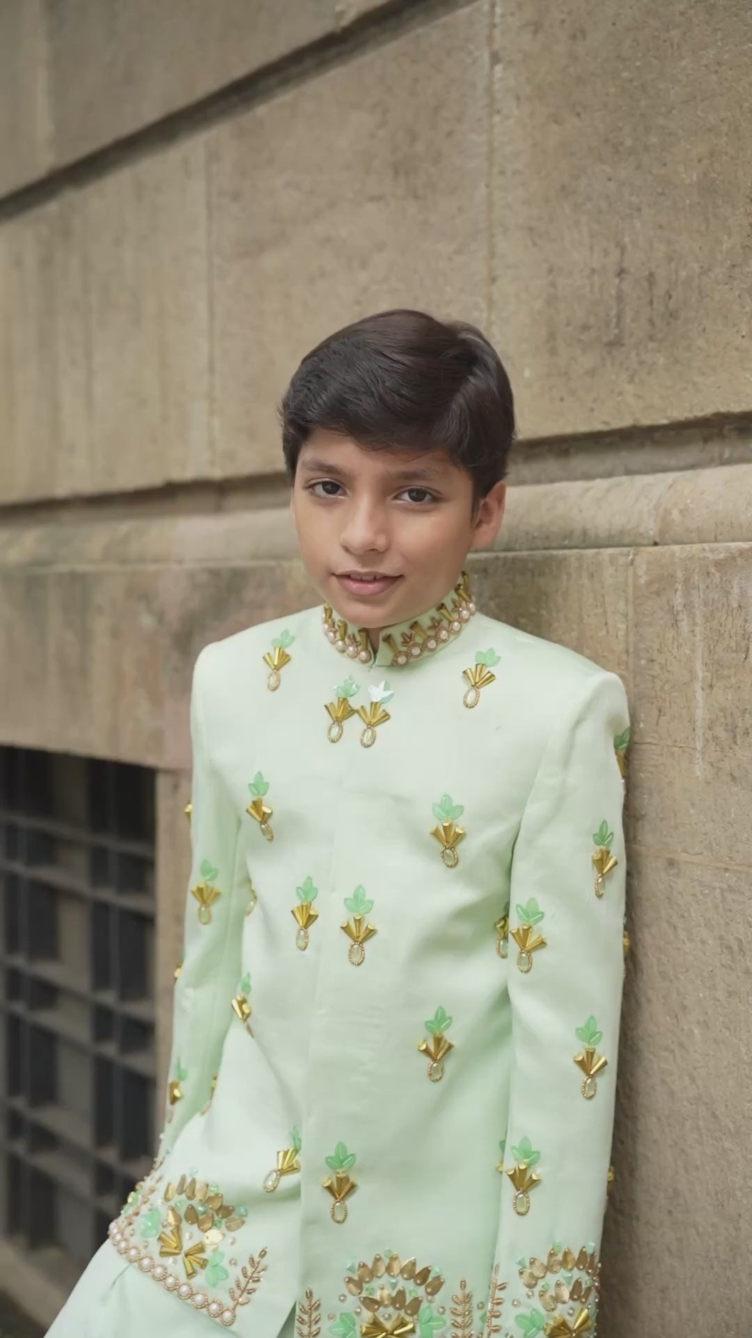 Emerald grace sherwani set